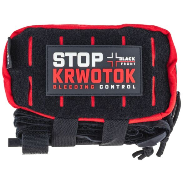 Zestaw ratowniczy Black Front STOP KRWOTOK PRO - czerwona saszetka/opaska czarna