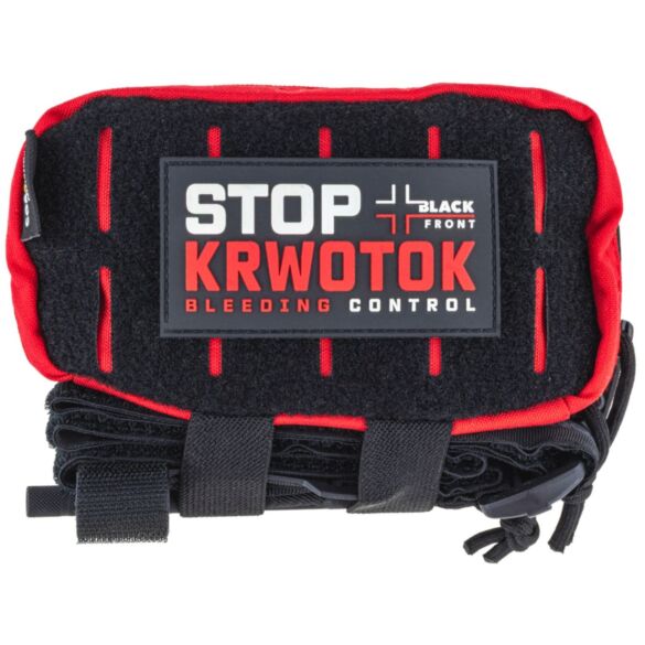 Zestaw ratowniczy Black Front STOP KRWOTOK - czerwona saszetka/opaska czarna